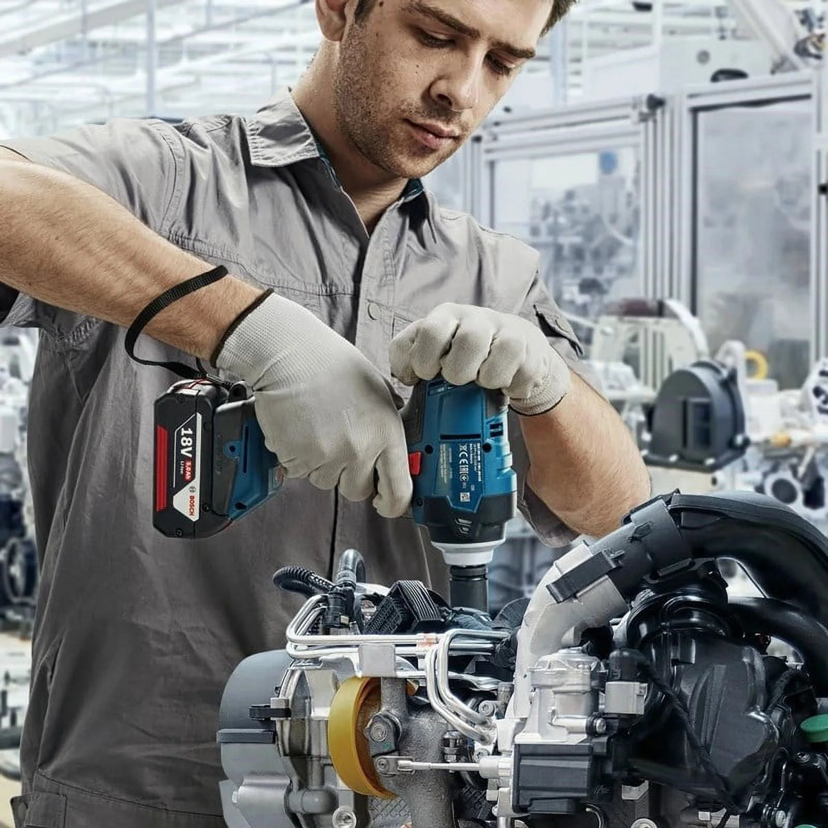 Bosch Impact Wrench 18V Brushless Lithium 400N.m High Torque Rechargeable GDS 18V-400 Electric Wrench Cordless Power Tools