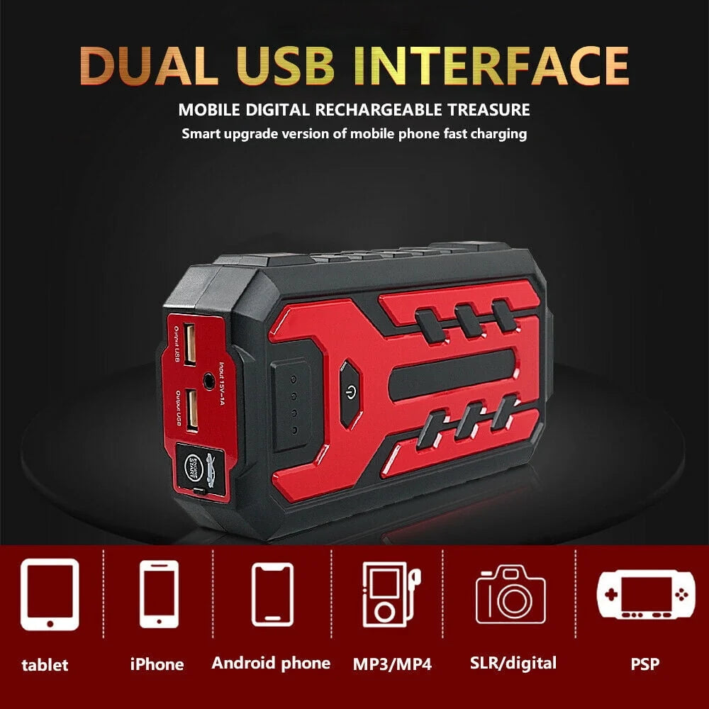 SOATUTO Car Jump Starter 28000mAh Car Jump Starter Box Battery Charger Pack Booster Portable Power Bank - Red