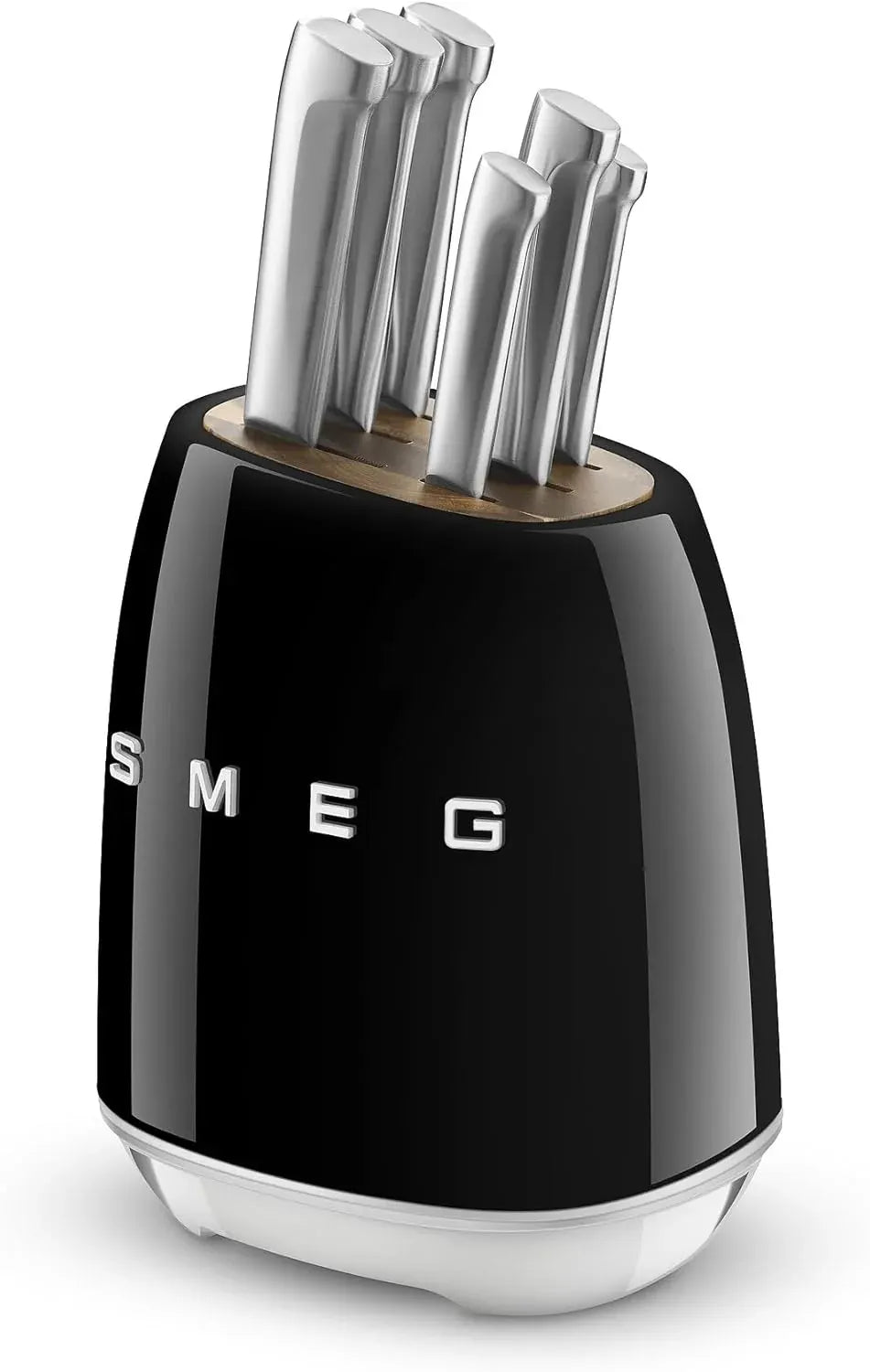 Smeg Pastel Blue Stainless Steel Knife Block Set