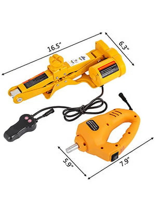 VEVOR Electric Car Jack 3 Ton 6600 LB Electric Scissor Jack 12V DC Electric Jack with Electric Impact Wrench Car Repair Tool for Sedans and Trucks