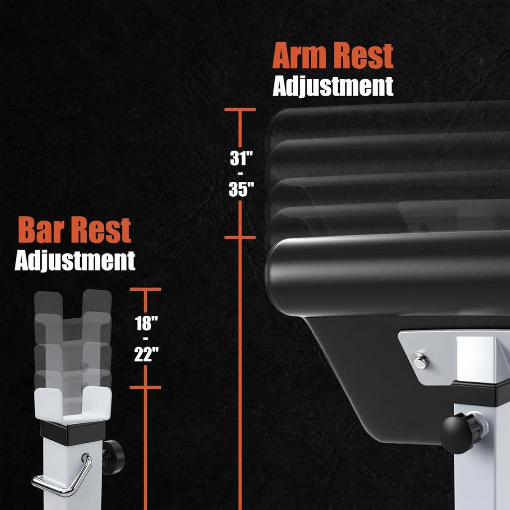 Adjustable Arm Preacher Curl Bench Bicep Strengh Bench Seated Strenghthen Training Isolated Barbell Dumbell Biceps Station for Home Gym