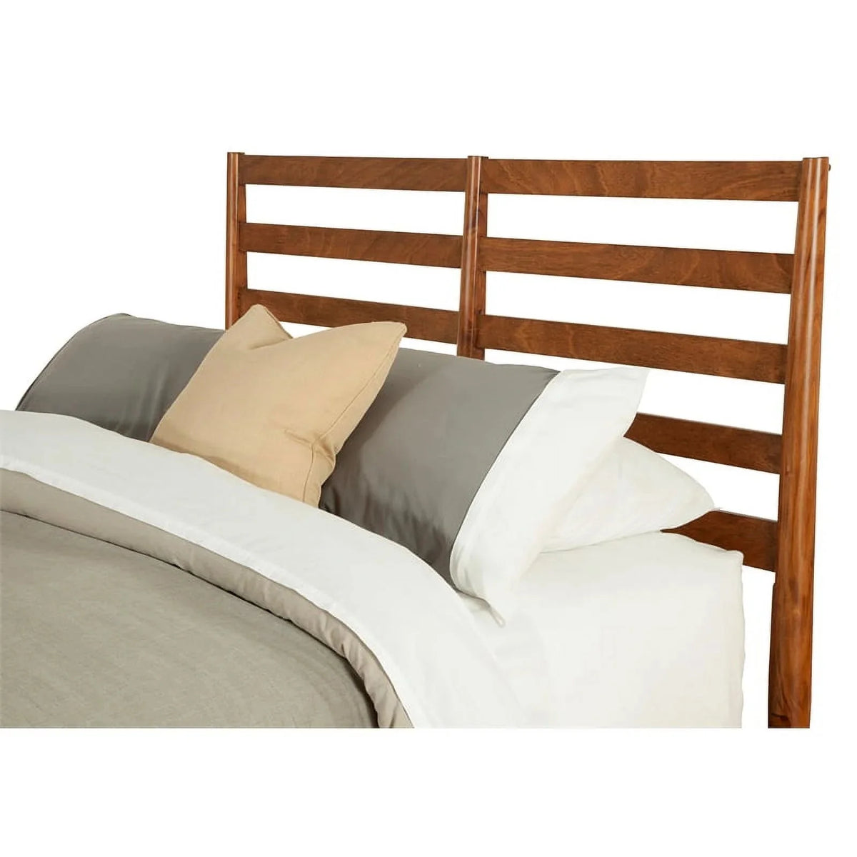 Home Square 4 Piece Set with Small TV Console Full Wood Bed & Large Nightstand