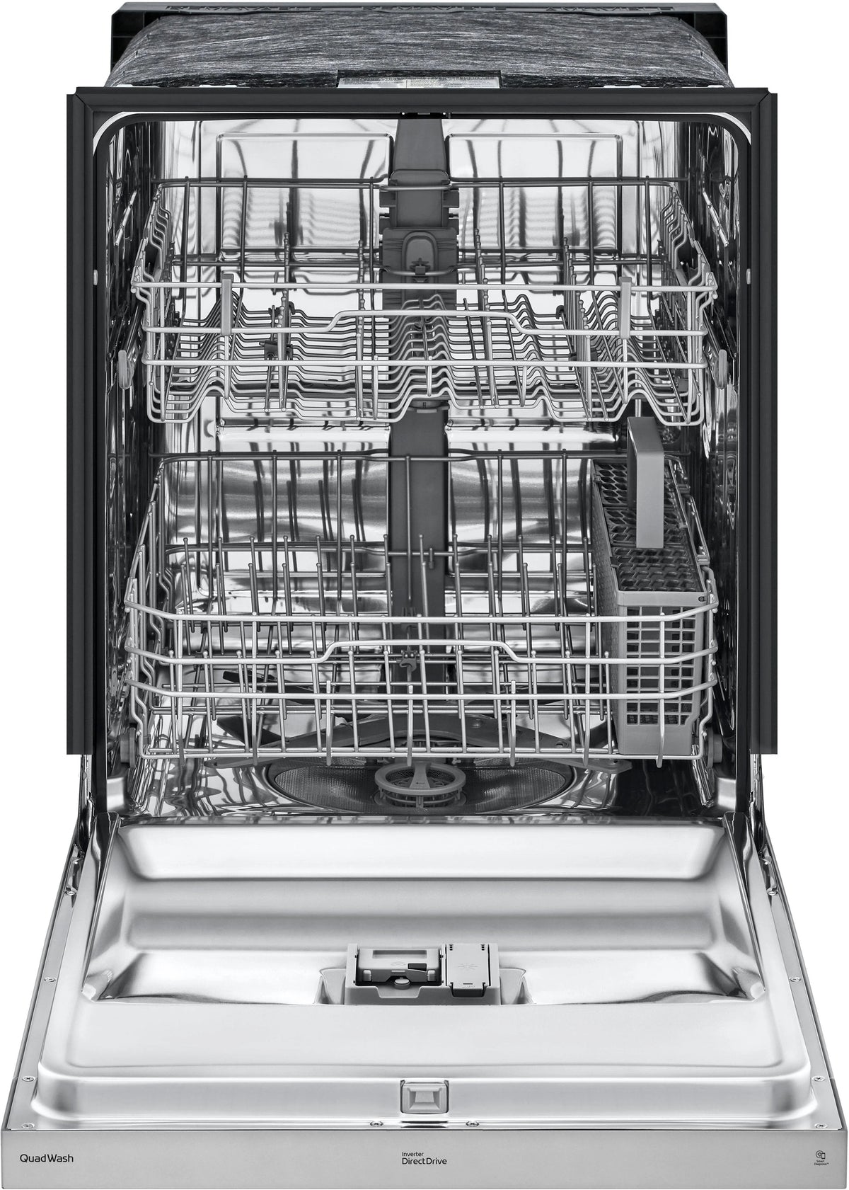 LG - 24 Front-Control Built-In Dishwasher with Stainless Steel Tub, QuadWash, 50 dBa - Stainless steel