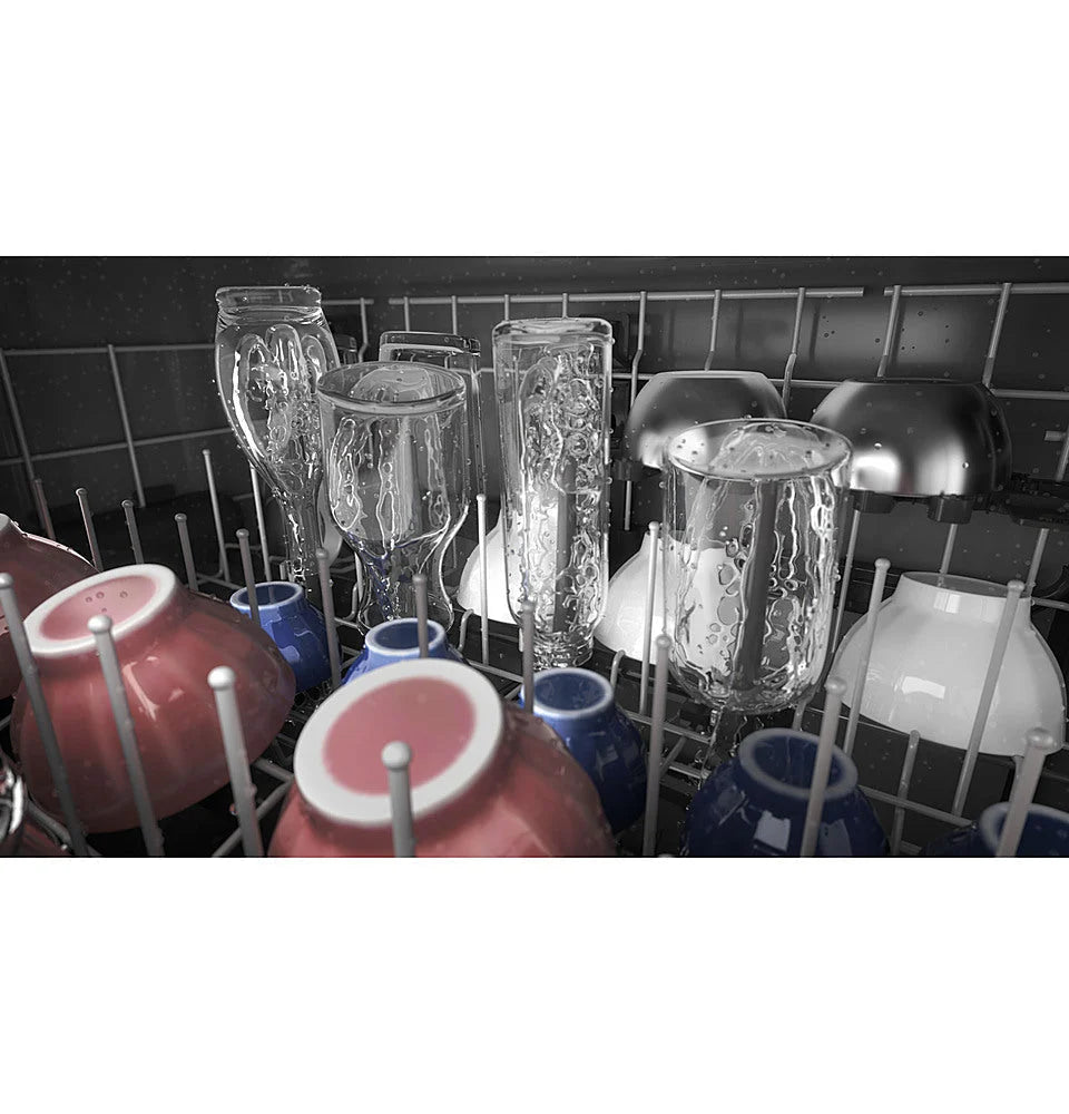 GE - Top Control Built In Dishwasher with Sanitize Cycle and Dry Boost, 50 dBA - Stainless steel