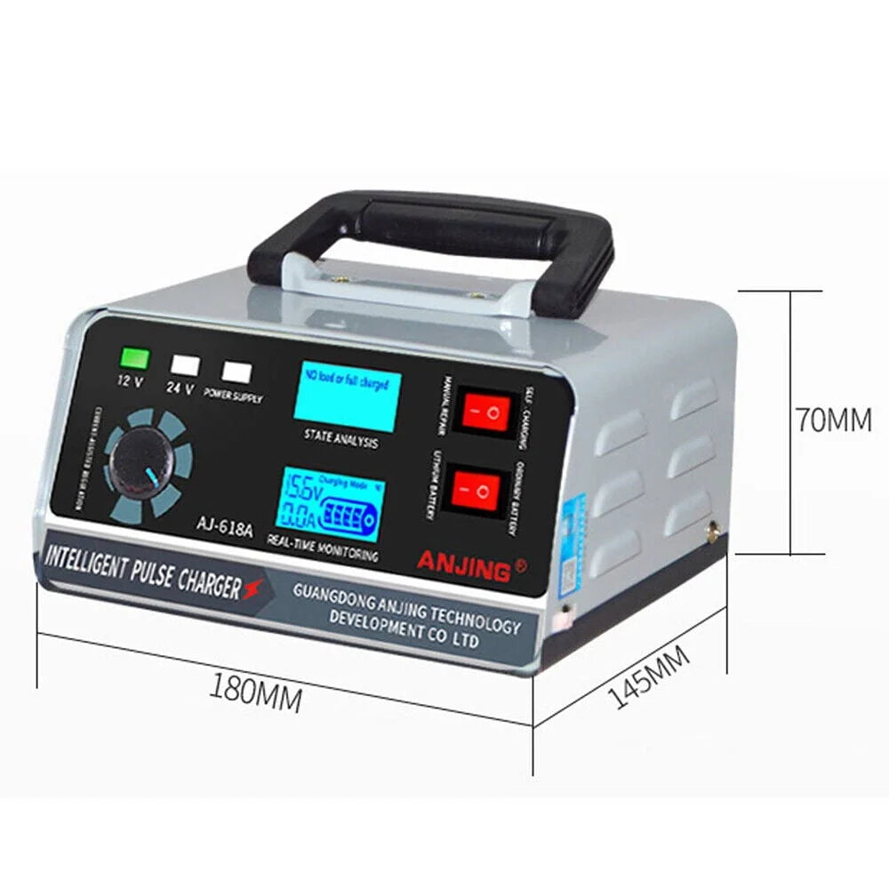 JahyShow Heavy Duty Smart Car Battery Charger: 400W 12V/24V Powerhouse for All Vehicles