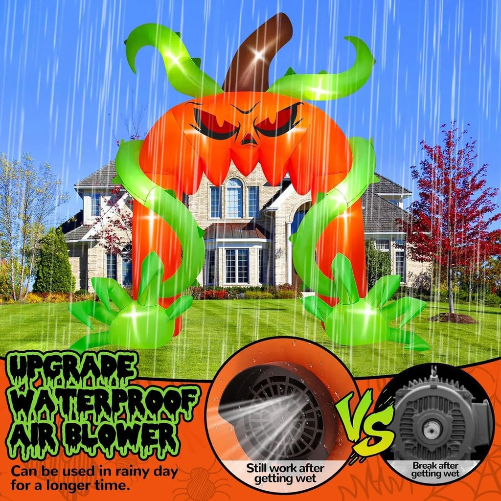 Kalolary 12FT Halloween Archway Inflatables, Giant Pumpkin Arch Inflatable with LED Light Scary Halloween Outdoor Blow Up Decoration for Lawn Garden Yard Holiday Party Decor