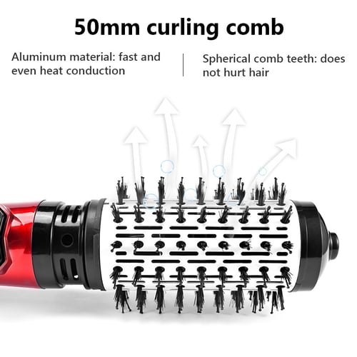 Hot Air Brush with Dual Rotating Interchangeable Heads and 3 Heat Settings, Ionic Finish