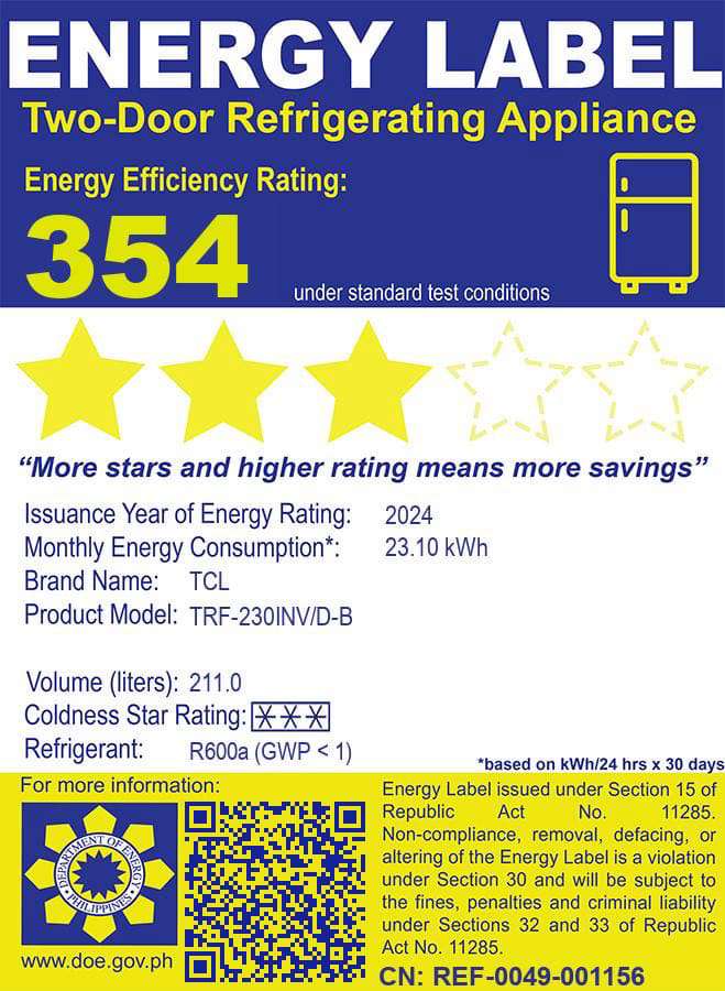 7.5 Cu. Ft. Refrigerator Inverter Manual Defrost