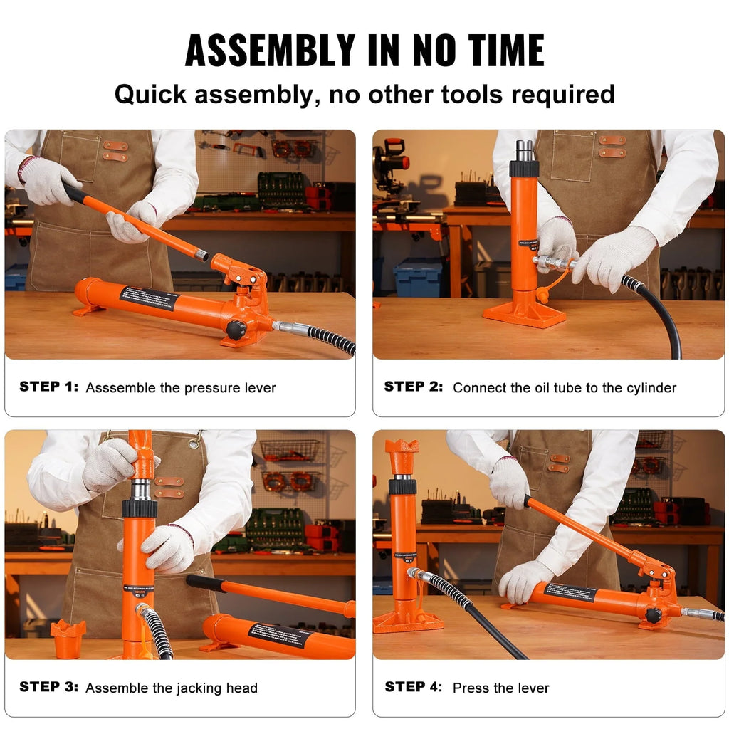BENTISM 20 Ton Porta Power Kit Hydraulic Jack Air Pump Lift Ram All-In-One Portable Auto Body Frame Repair Power Tool