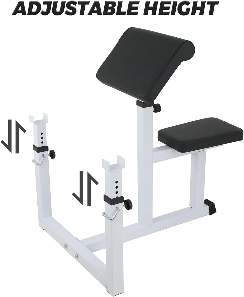 Adjustable Arm Preacher Curl Bench Bicep Strengh Bench Seated Strenghthen Training Isolated Barbell Dumbell Biceps Station for Home Gym