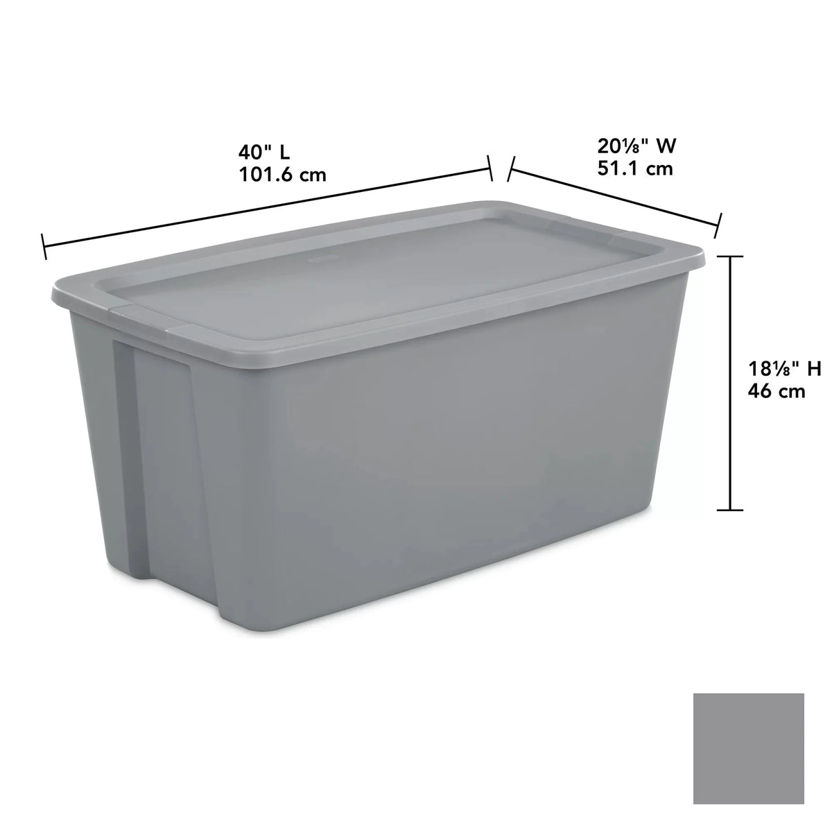 Sterilite 50 Gallon Tote Box Plastic， Titanium， Set of 4