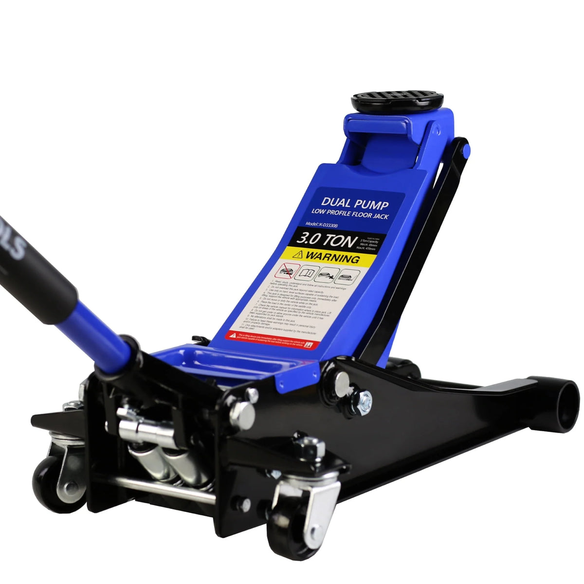 DSstyles 3 Ton Hydraulic Floor Jack Dual Pump 6600 Lb Capacity Lifting Range 3.3-18.5 Low Profile Service Jack for Quickly Car Lift