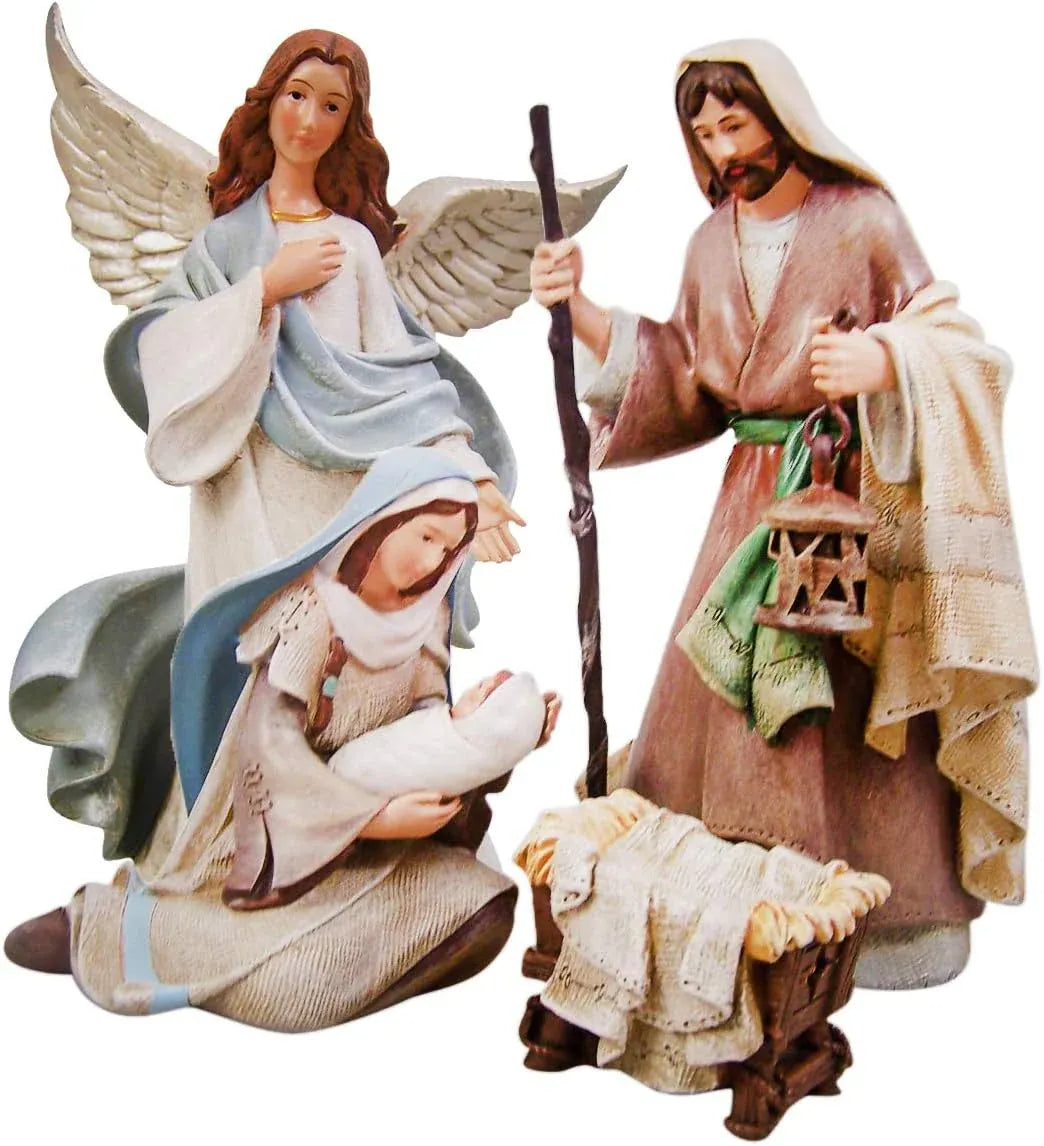Avalon Gallery Nativity Sets for Christmas - Indoor Bethlehem Nights Nativity Scene, 12-Piece, Full Set with Stable