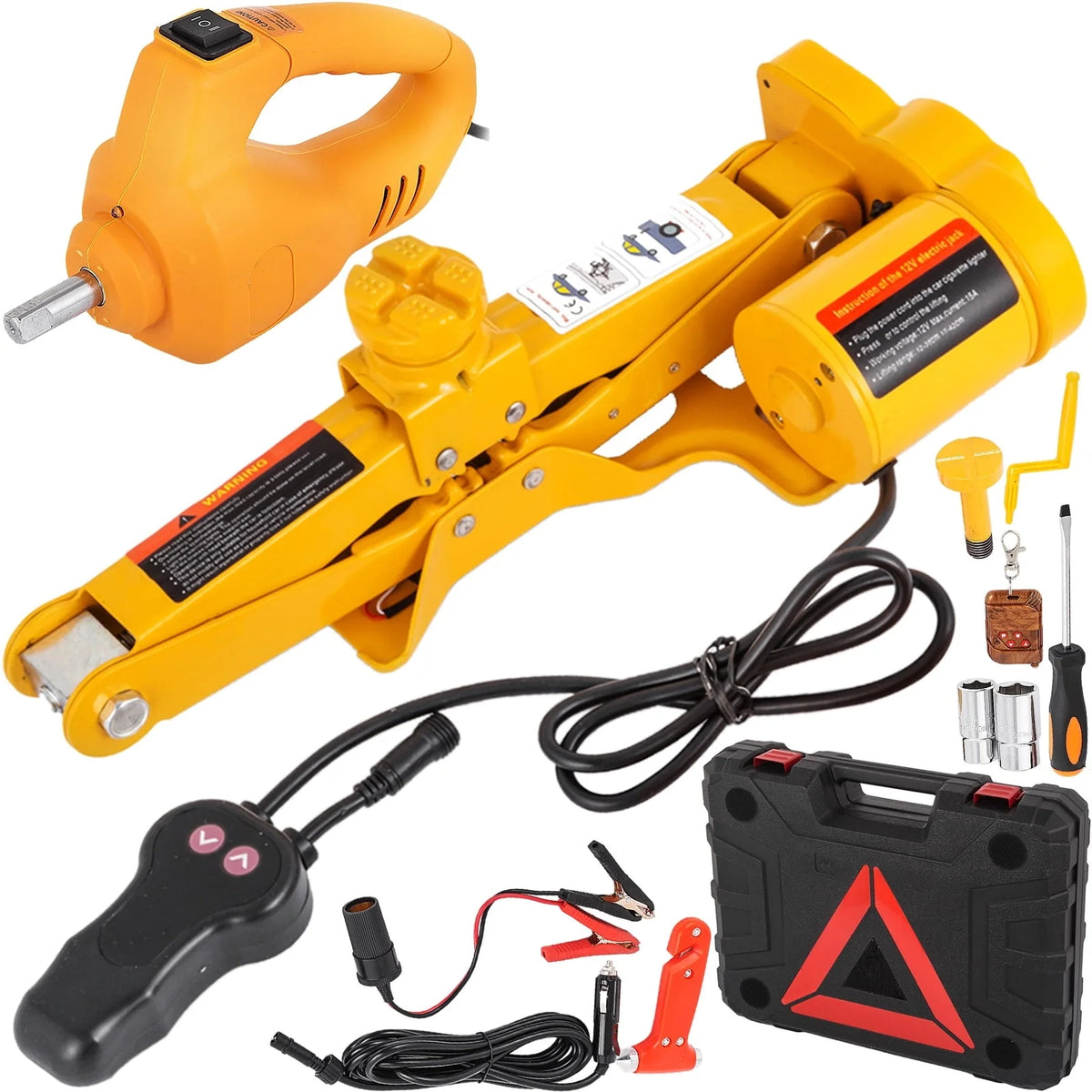 VEVOR Electric Car Jack 3 Ton 6600 LB Electric Scissor Jack 12V DC Electric Jack with Electric Impact Wrench Car Repair Tool for Sedans and Trucks