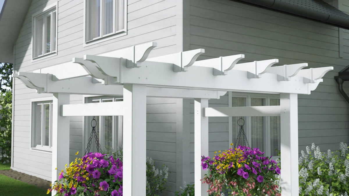 Vita 63L x 46W x 91H Springport Vinyl Arbor, White, VA68146