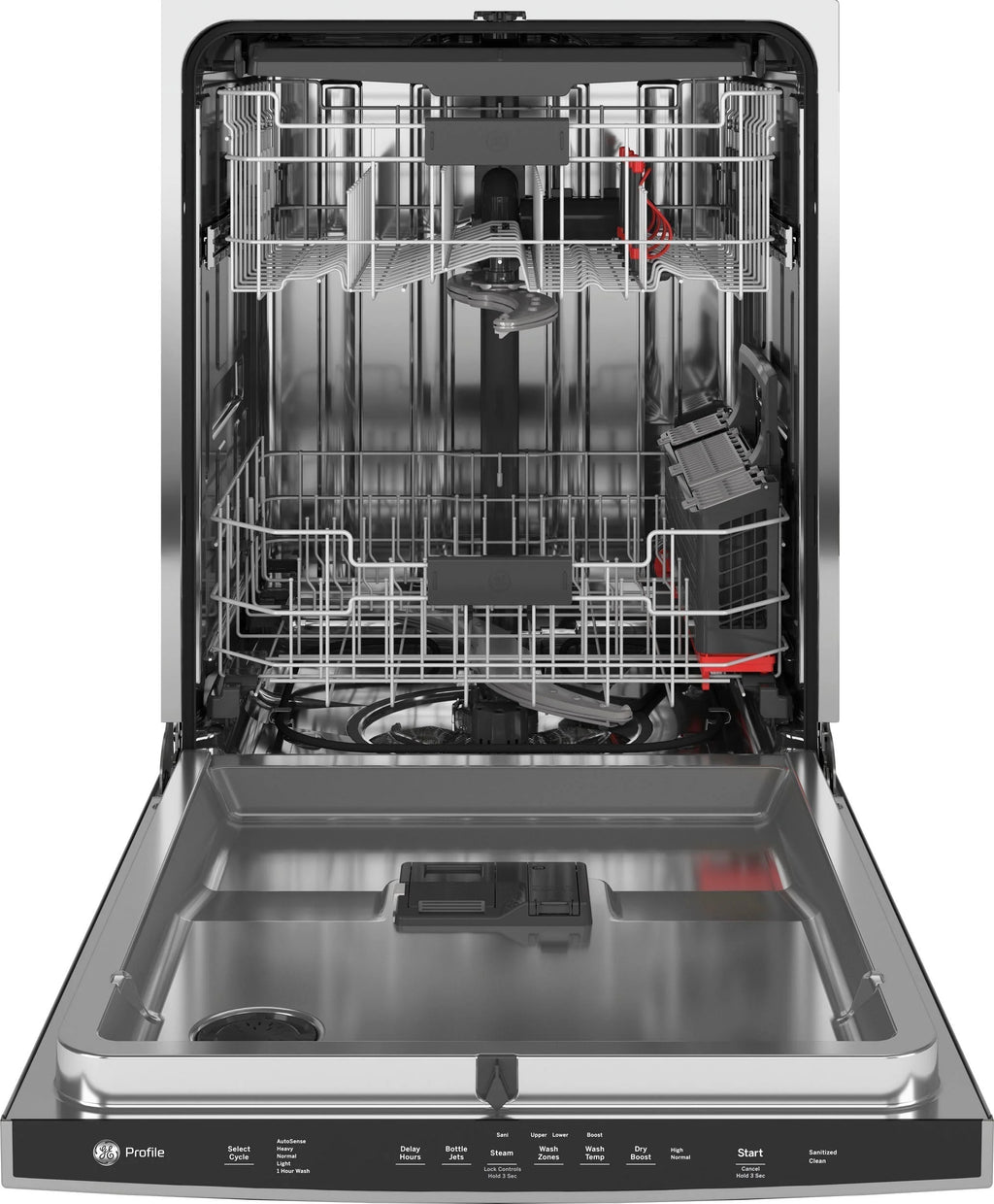 GE Profile - Stainless Steel Interior Fingerprint Resistant Dishwasher with Hidden Controls - Stainless steel