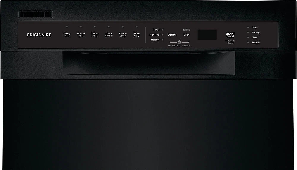 Frigidaire - 18 Compact Front Control Built-In Dishwasher with Stainless Steel Tub, 52 dBA - Black