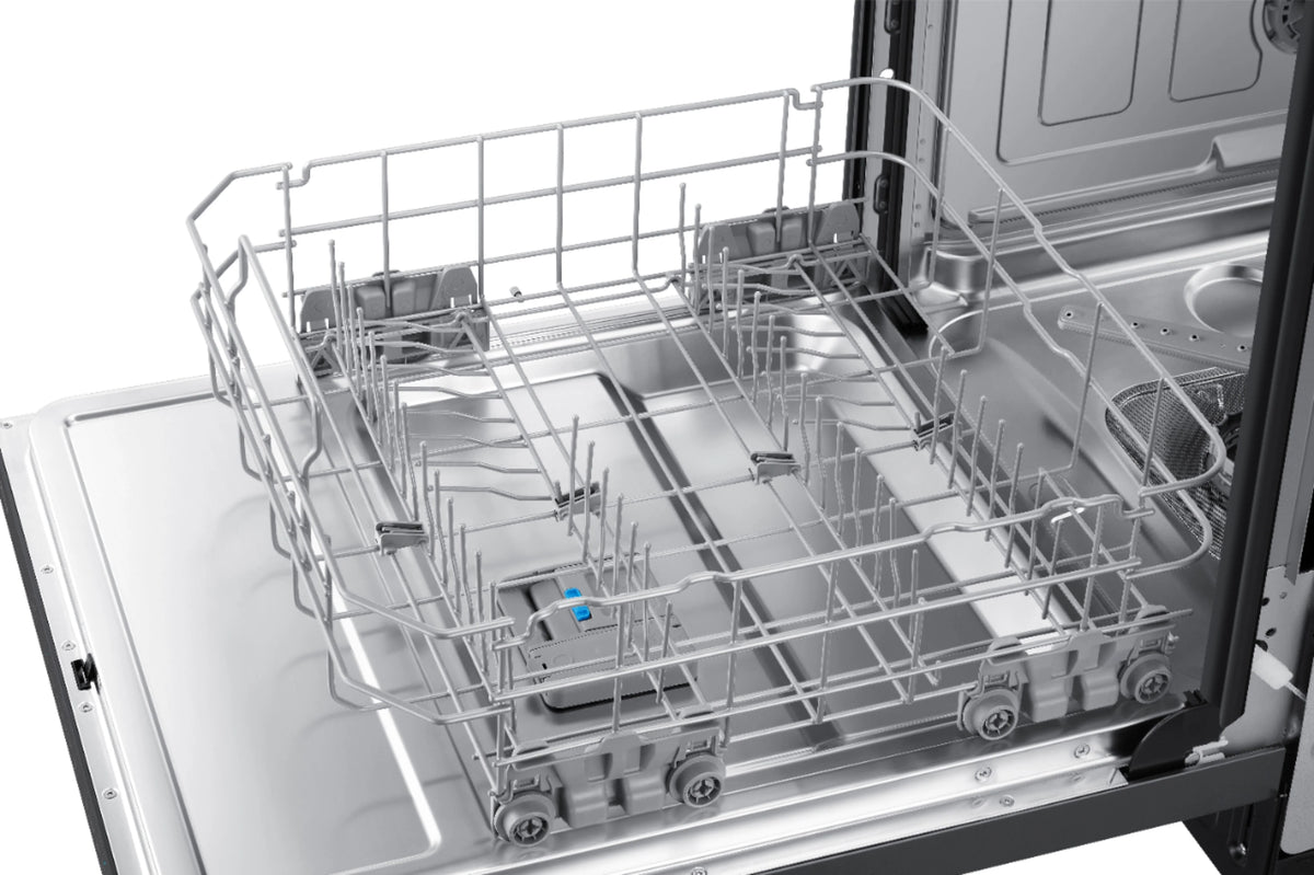 Samsung - StormWash 24 Top Control Built-In Dishwasher with AutoRelease Dry, 3rd Rack, 42 dBA - Black stainless steel