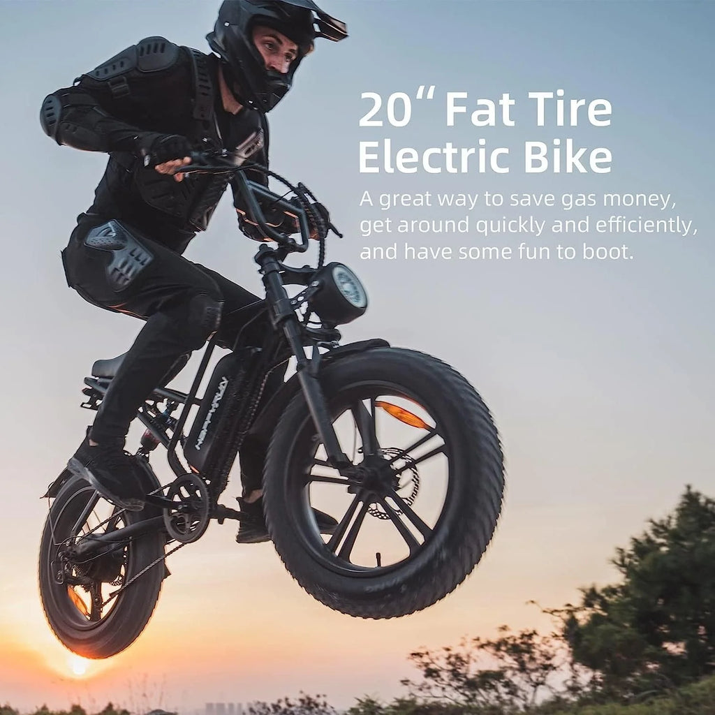 20-Inch Fat Tire Electric Bike, 750W, 48V 18Ah