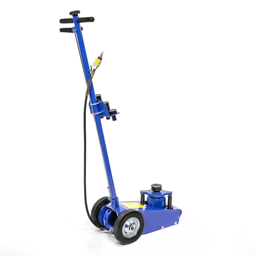 STARK USA 22-Ton Hydraulic Floor Jack Air-Operated Axle Bottle Jack Capacity with (4) Extension Saddle Set Built-in Wheels, Blue