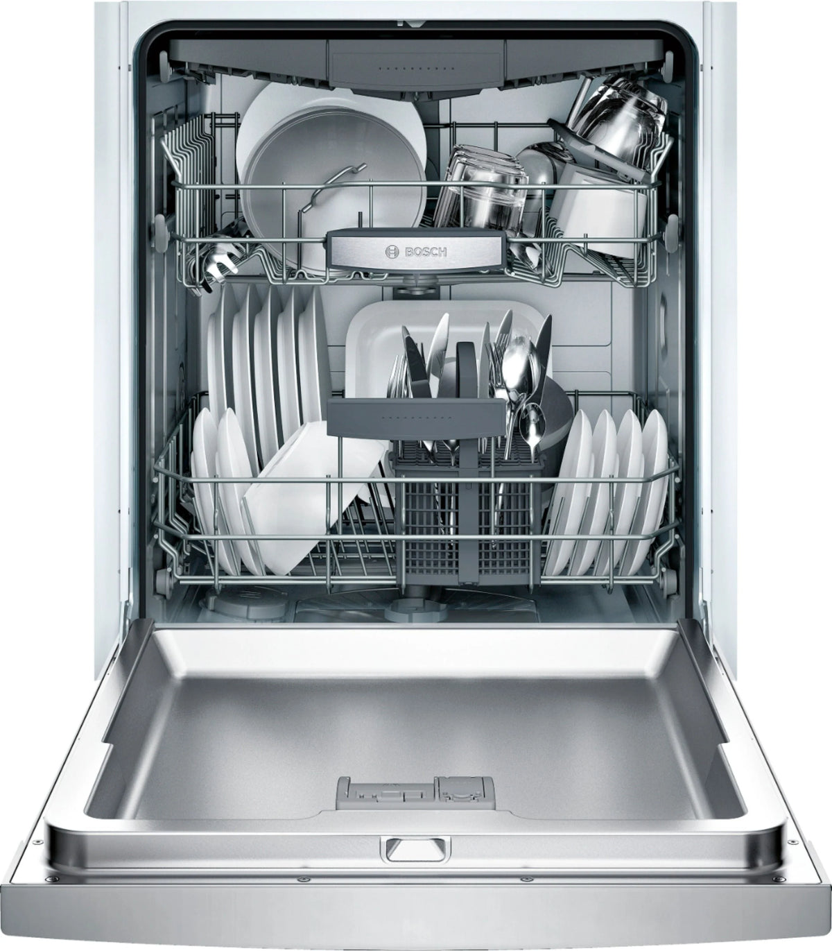 Bosch - 800 Series 24 Front Control Built-In Dishwasher with Stainless Steel Tub - Stainless steel
