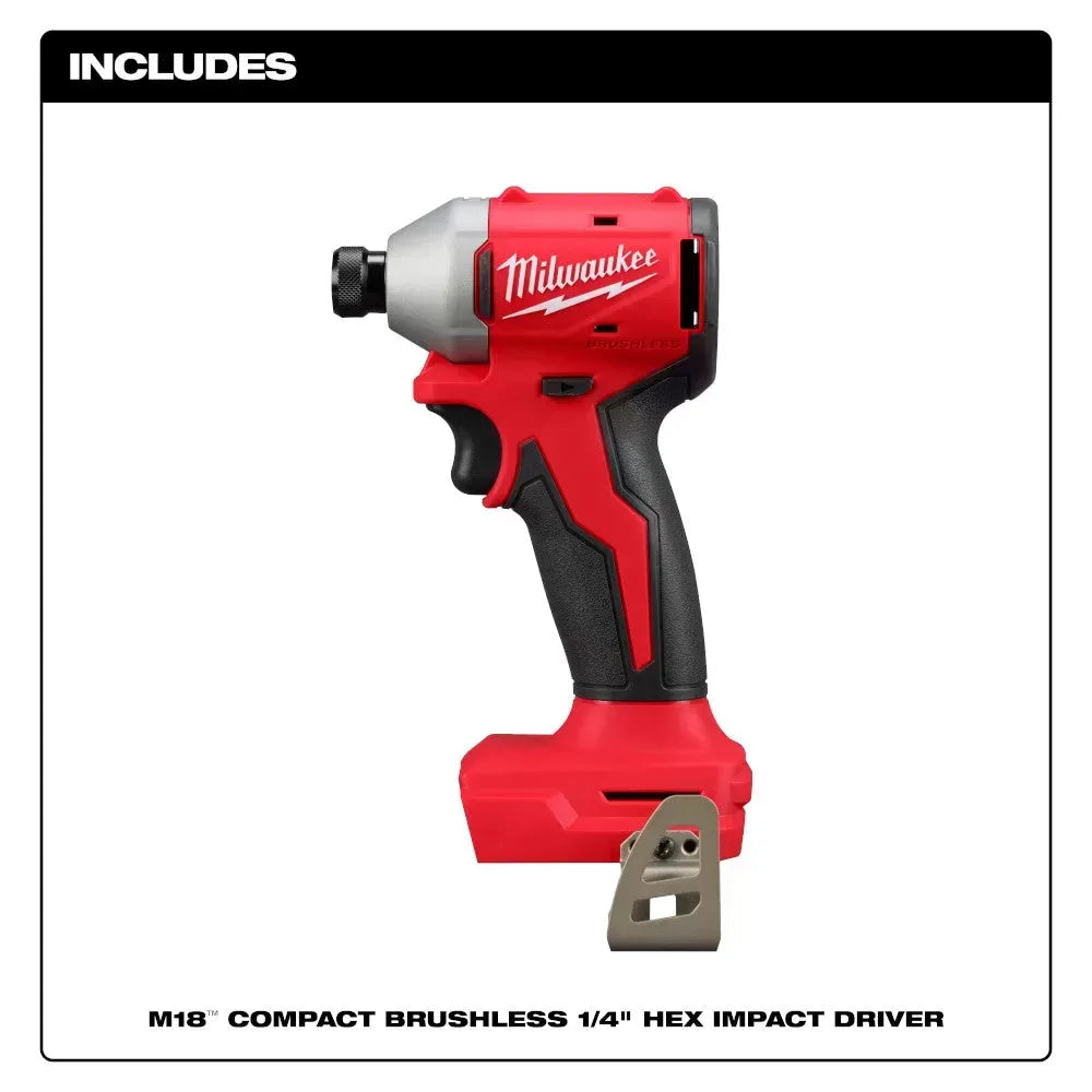Milwaukee Pre-Sale 3650-20 M18 18V 1/4 Compact Brushless Hex Impact Driver - Bare Tool