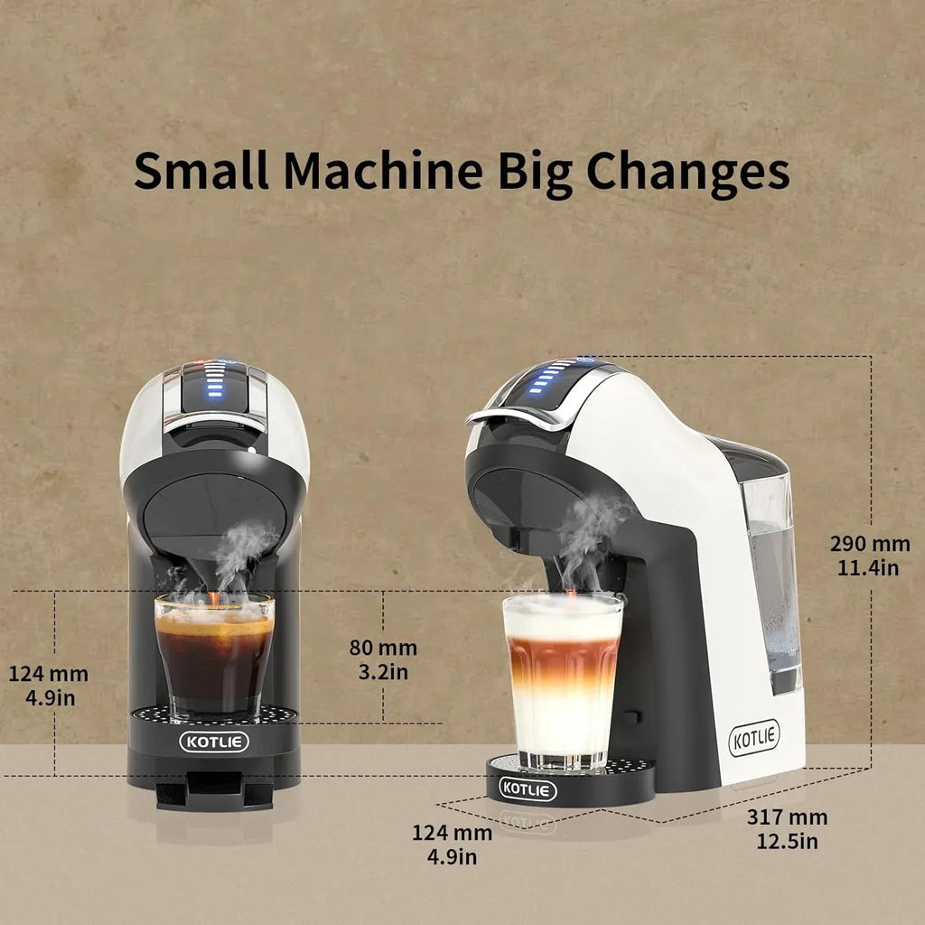 Hot&Cold brewing Single Serve Coffee Maker for K*eurig K*cup, Small Espresso Coffee Machine for D*olce G*usto/N*es Original/Ground Coffee/44mm ESE,Adjustable TEMP&Water Volume, 1L Water Tank
