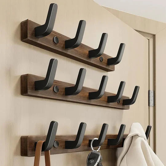 Minimalist Wall Mounted Coat Hook in Wood and Metal