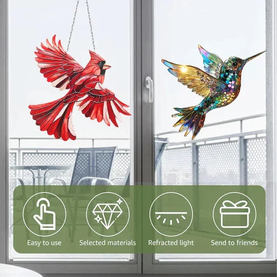 Hummingbird Suncatcher Decorative Multicolor Window Hanging
