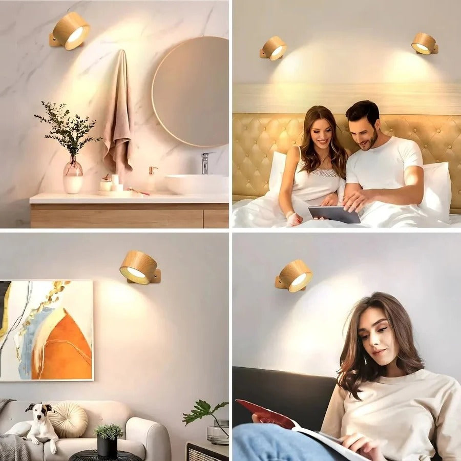 Magnetic Rechargeable Wall Light with 360 Degrees Rotation and Touch Controls, USB-C Charging