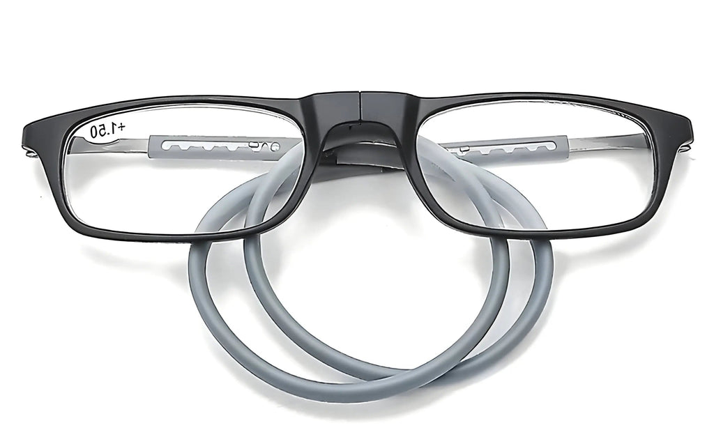 Magnetic Reading Glasses with Neck Loop and Soft Nose Pads, +1.00 to  +3.50