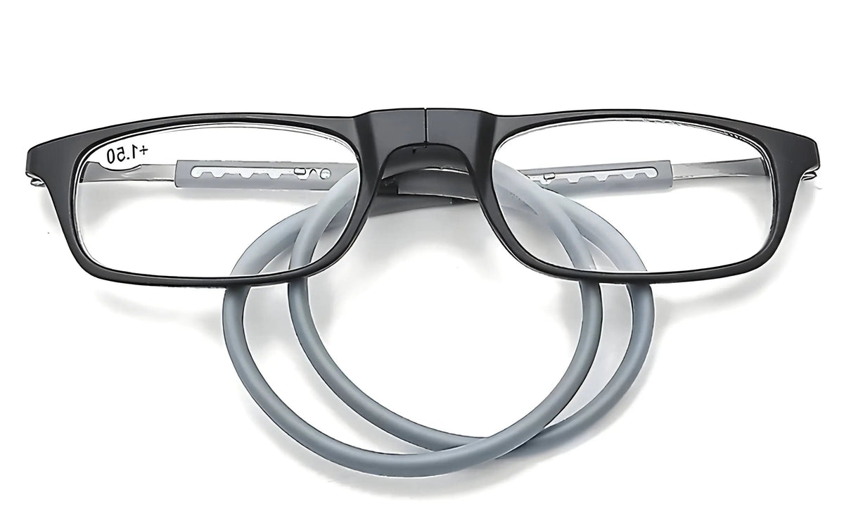 Magnetic Reading Glasses with Neck Loop and Soft Nose Pads, +1.00 to  +3.50
