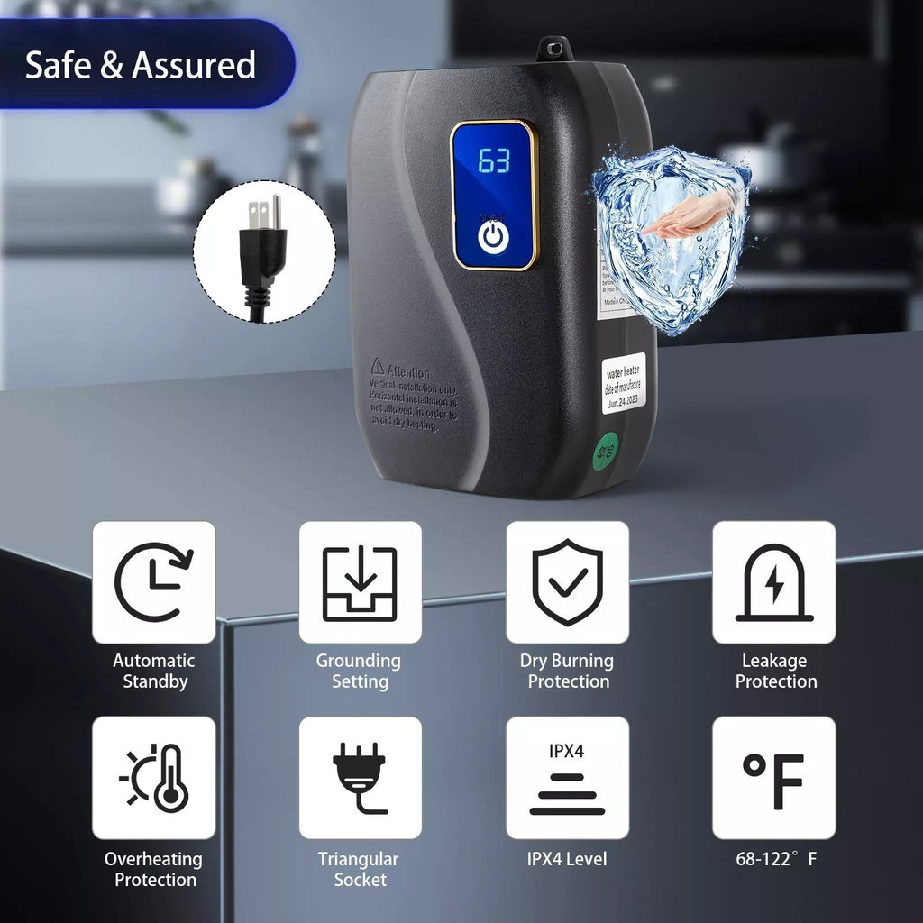 Instant Hot Water Dispenser with Sensor Activation and LED Temperature  Control