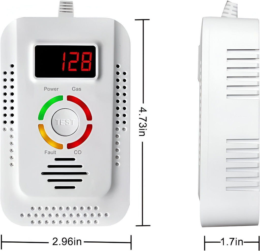 Natural Gas and Carbon Monoxide Detector with Digital Display and Audible Alert