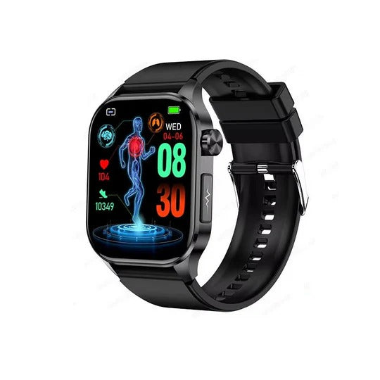 Large-Display Smartwatch with Monitoring, Connectivity, and Daily Assistance Functions