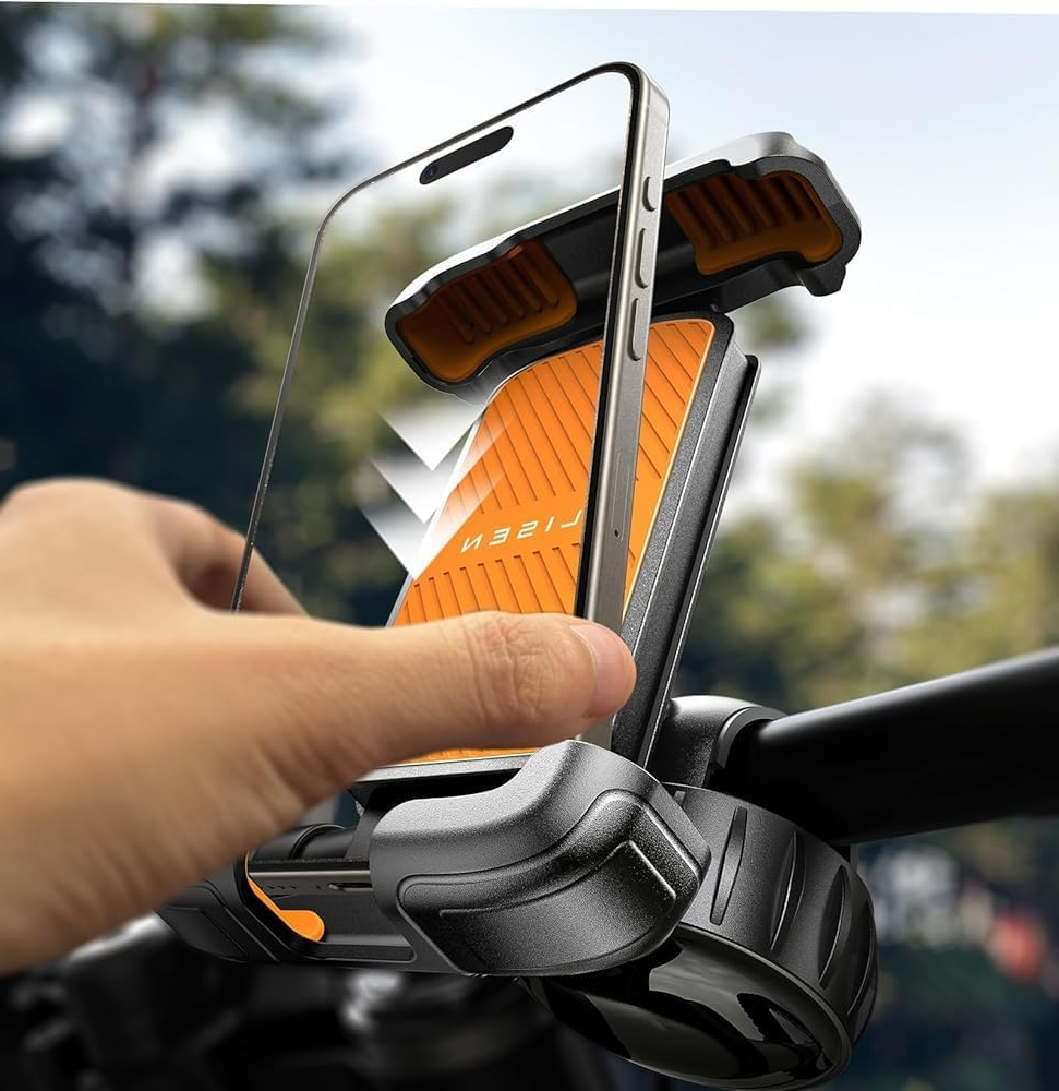 Phone Mount for Bikes with 360-Degree Rotation and Padded Four-Corner Grip, 4.7-6.8in