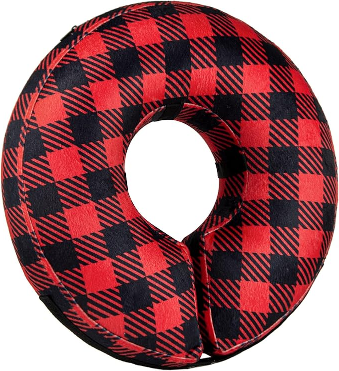 Inflatable Pet Cone Collar with Inner Loop and Adjustable Air Valve, Large