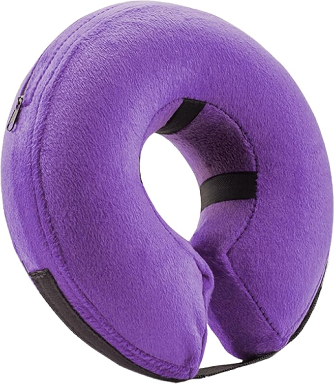 Inflatable Pet Cone Collar with Inner Loop and Adjustable Air Valve, Large