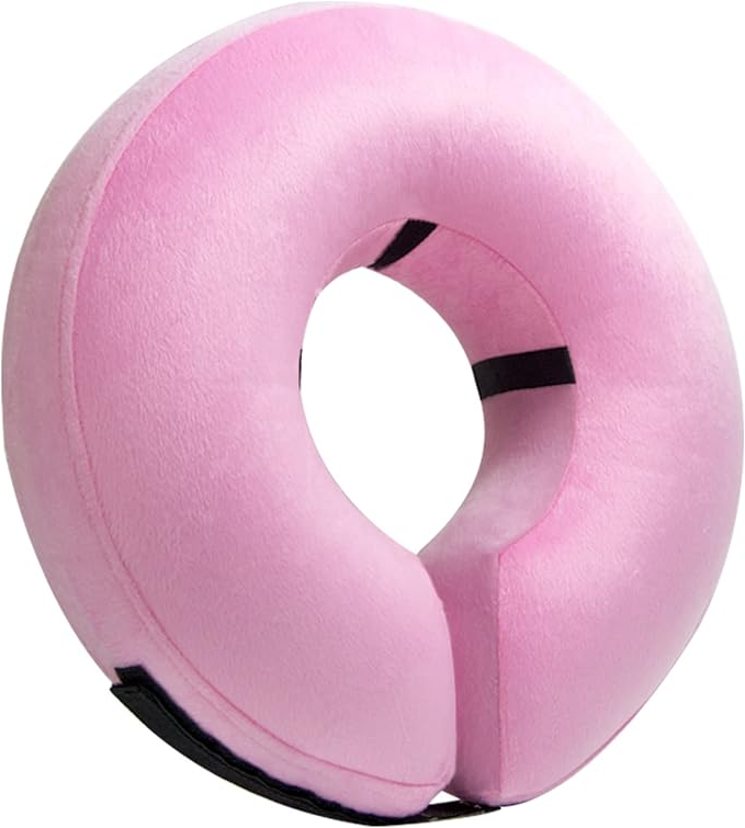 Inflatable Pet Cone Collar with Inner Loop and Adjustable Air Valve, Large