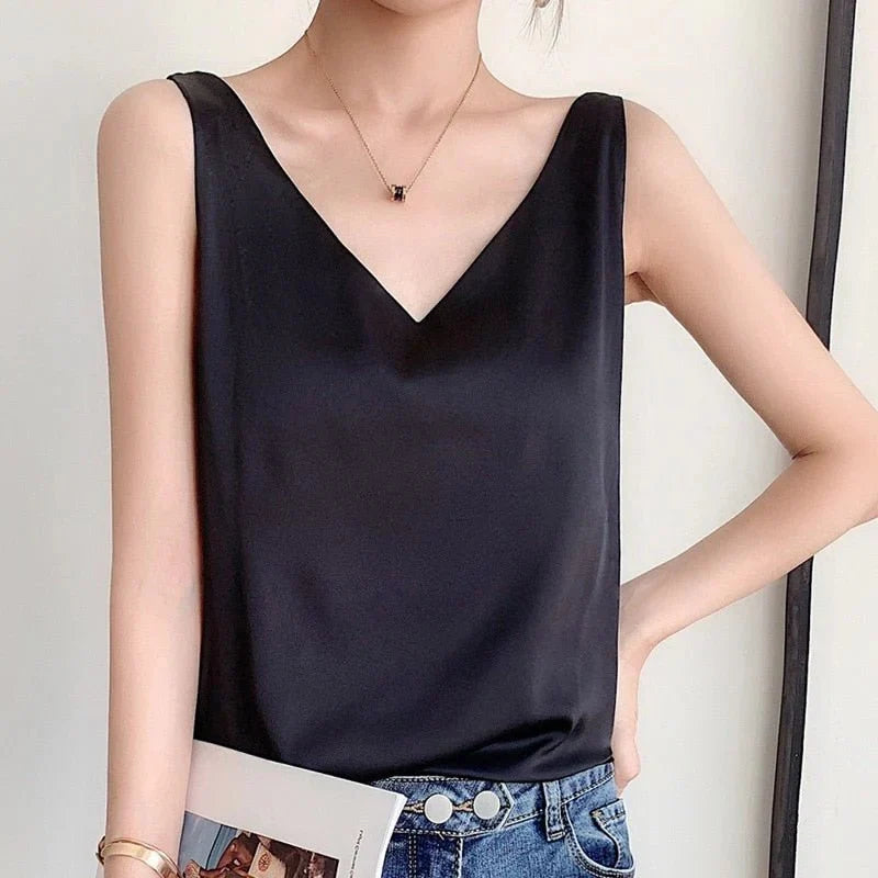 Luxurious Soft Silk Womens Tank Top