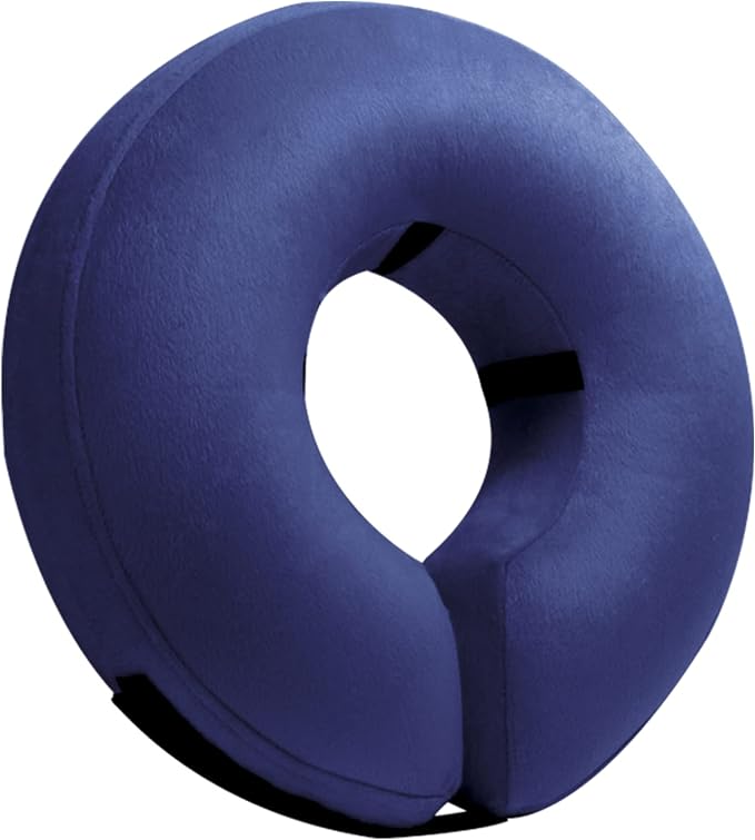 Inflatable Pet Cone Collar with Inner Loop and Adjustable Air Valve, Large