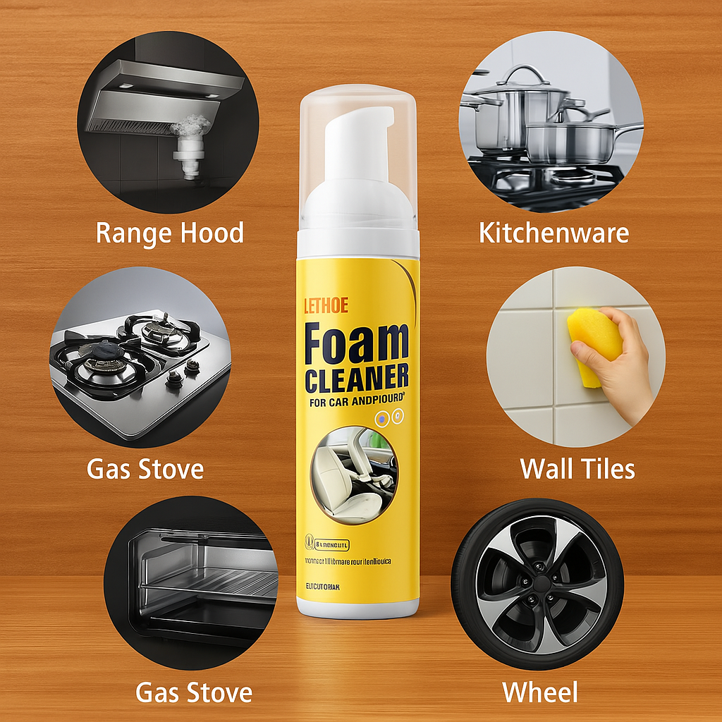 Multi-Surface Foam Cleaner with Gentle Formula and No-Rinse Finish, 3.38 oz
