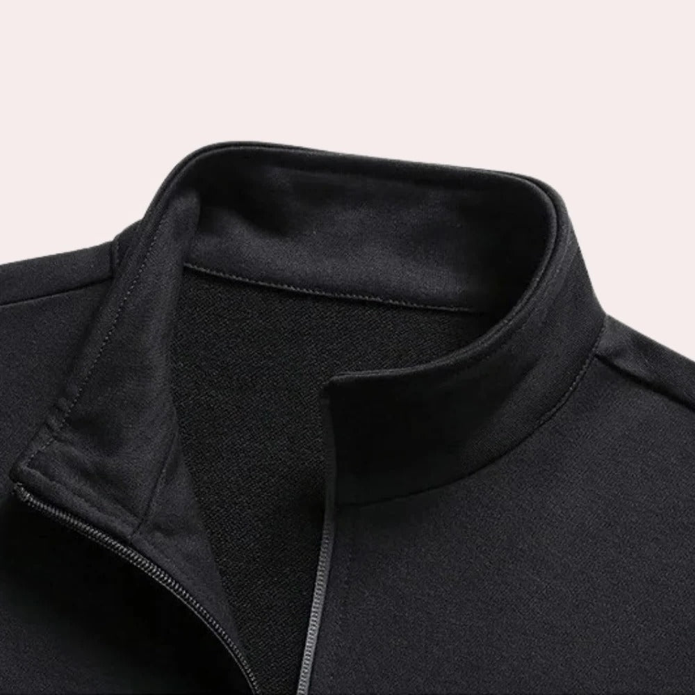 Mens Polyester Tracksuit with Full Zip Jacket and Stand Up Collar
