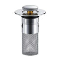 Pop-Up Sink Drain Stopper with Built-In Hair Catcher for Bathroom and Kitchen Sinks