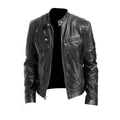 PU Leather-Effect Jacket for Men with Breathable Lining and Light Padding, Zipper Closure