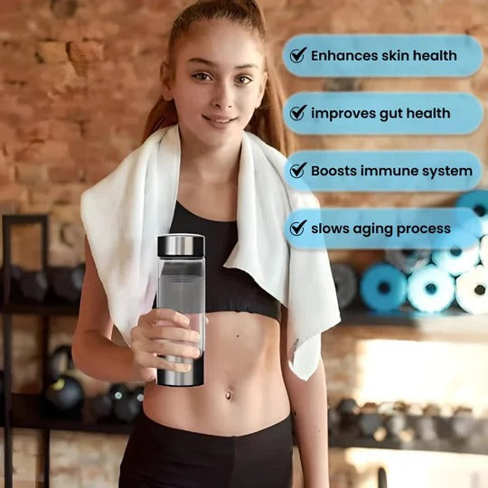 Portable Hydrogen Water Bottle with Built-In Electrolysis Function