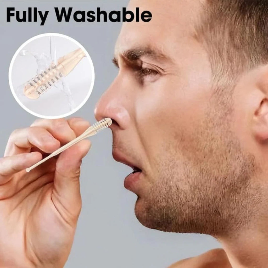 Nose Hair Trimmer with 360-Degree Rotating Head and Handheld  Grip