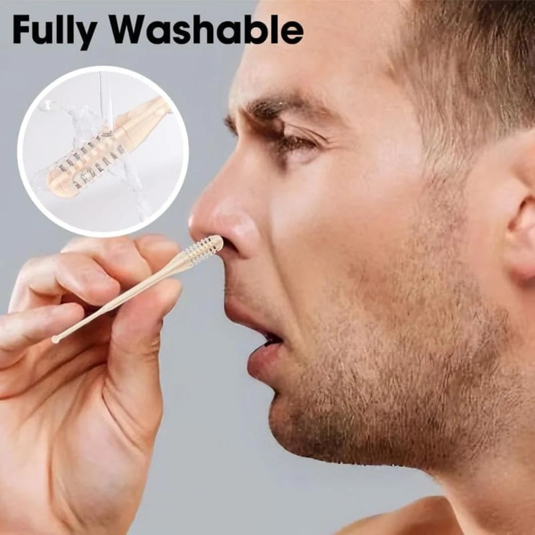 Nose Hair Trimmer with 360-Degree Rotating Head and Handheld  Grip