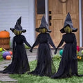 Outdoor Lighted Witch Stake Decoration for Halloween Yard Displays