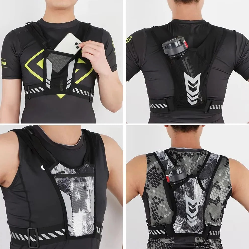 Phone Holder Vest With Adjustable Fit and Multi-Pocket Storage